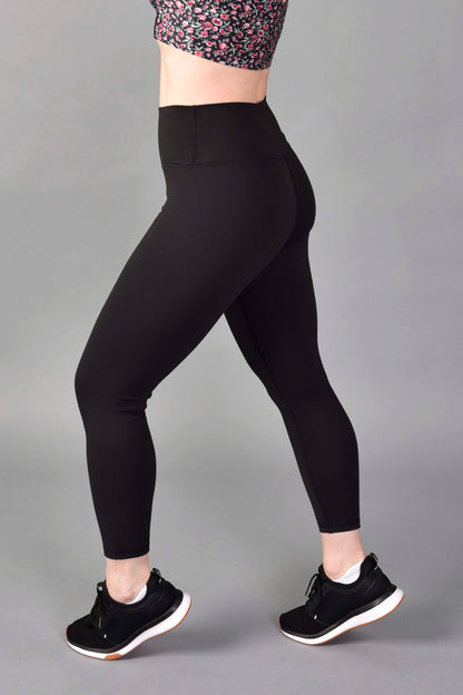 High Rise Recycled Core Compression 3/4 Legging in Matte Black