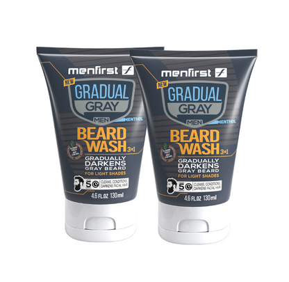 Menfirst Gradual Gray - Beard Wash - Natural Darkening Formula - 1 Pack - 4.6 Oz Each