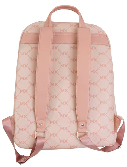 Max Studio Pebble Grain Signature Print Backpack with Front Zippered Pocket