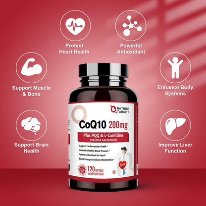 CoQ10 120 Softgels, Supplements, 200mg