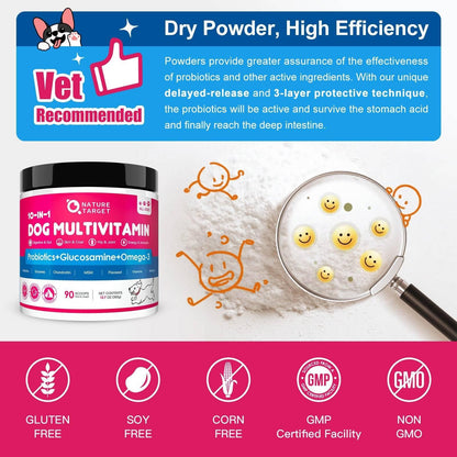 Pet Dog Vitamins Powder with Joint, Skin, Coat, Digestion, Gut,  and Immunity Health