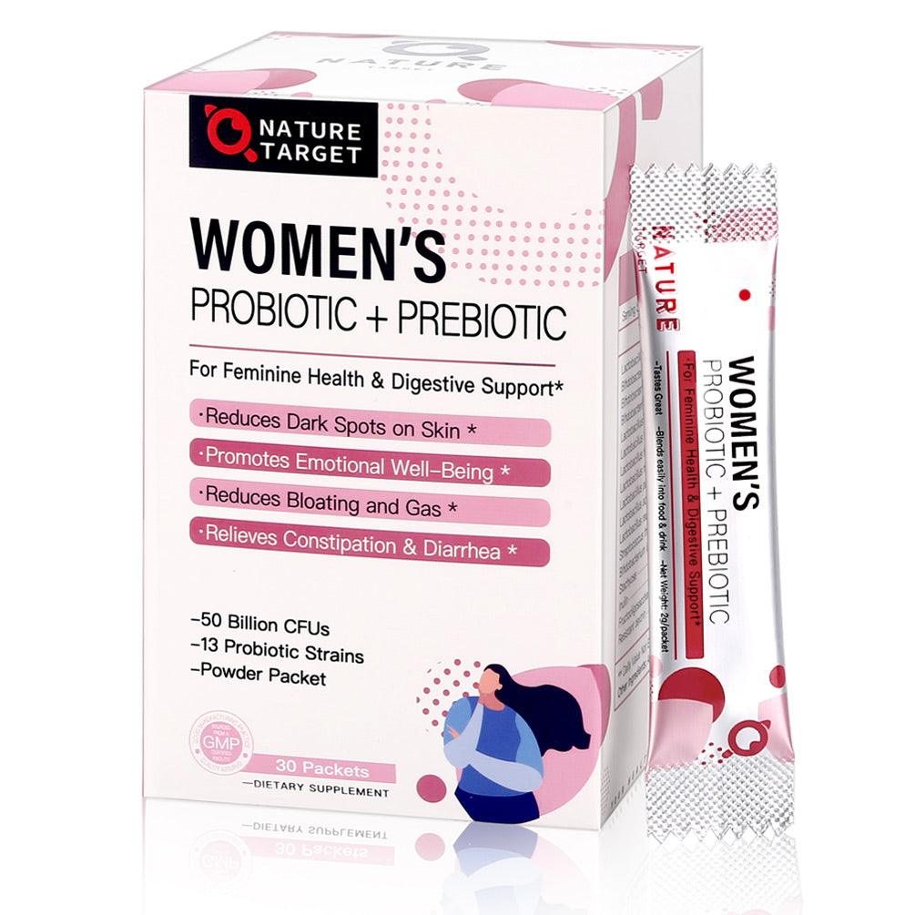 Probiotic + Prebiotic Powder for Women Gluten Free, Improve Immunity