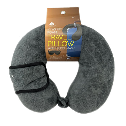 Memory Foam Travel Pillow with Sleep Mask