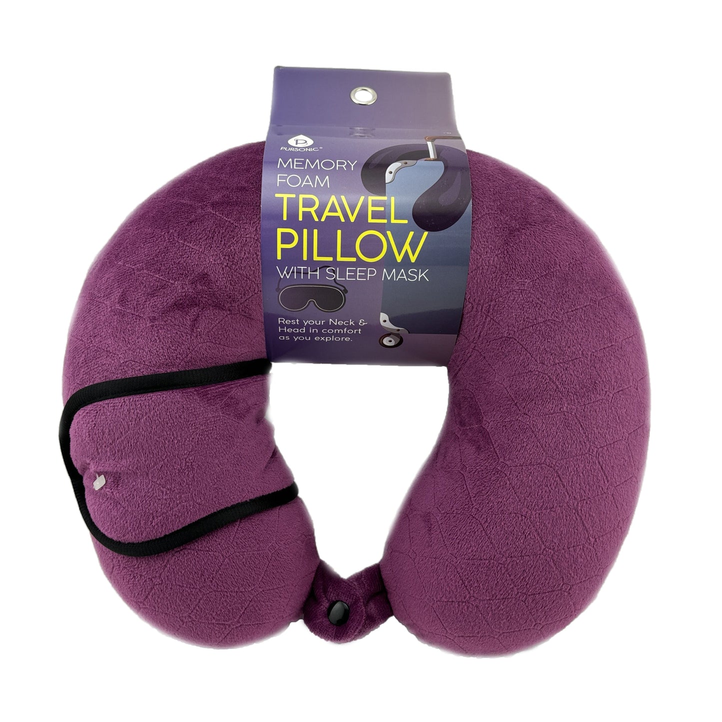 Memory Foam Travel Pillow with Sleep Mask