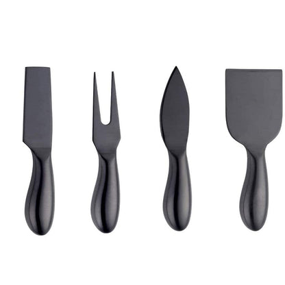 6-Piece Black Cheese Knife Set | Modern Simplicity in Stainless Steel