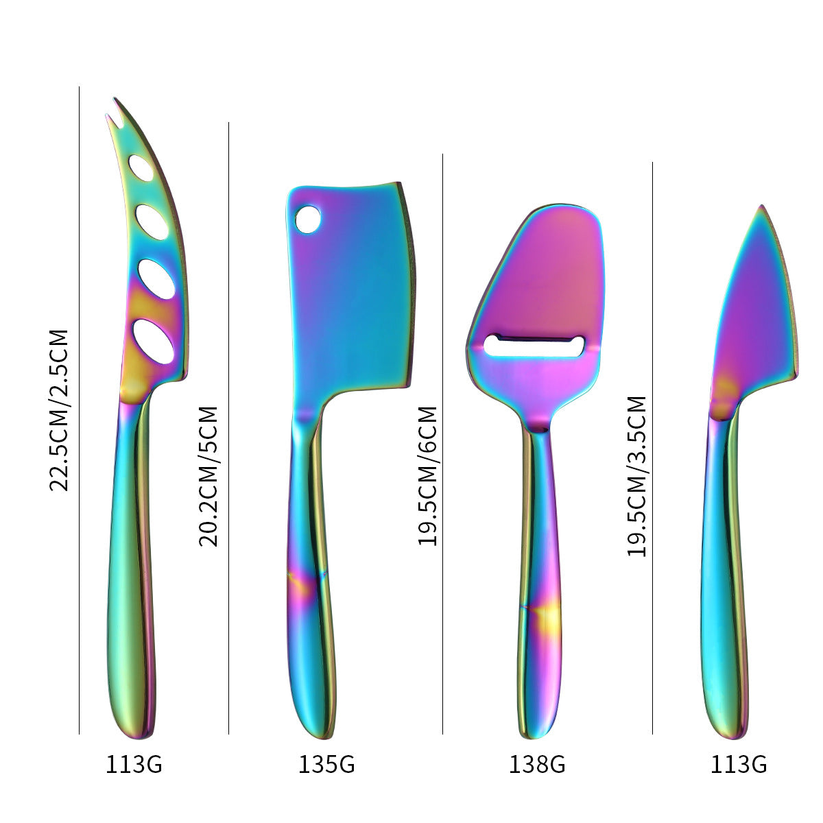 Stainless Steel Multi-Function Cheese Knife | Available in Silver, Gold, Rose Gold, and Black