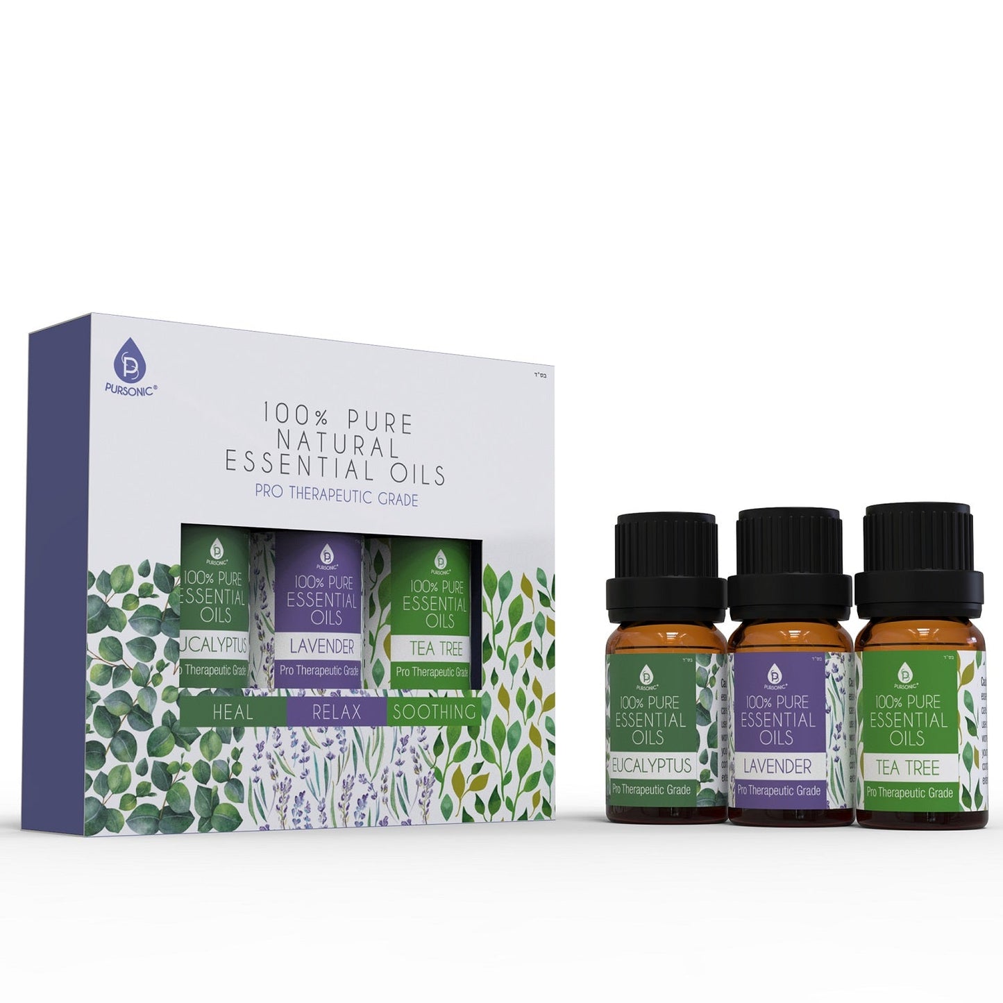 3 pack of 100% Pure Essential Oils (Eucalyptus, Lavender & Tea Tree)