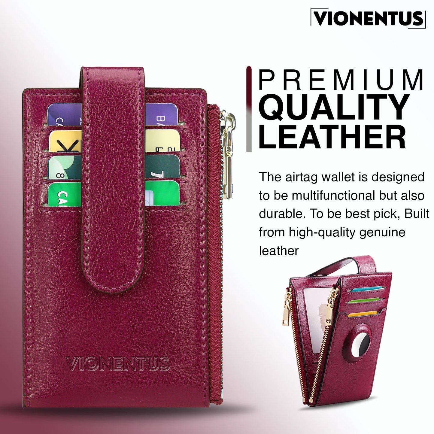 Women's AirTag Wallet : Deluxe Smart VN300