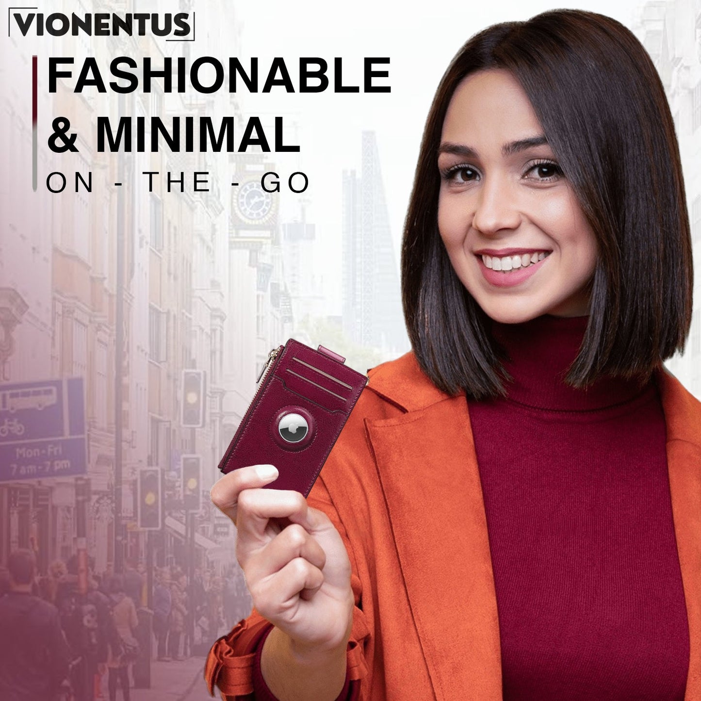 Women's AirTag Wallet : Deluxe Smart VN300