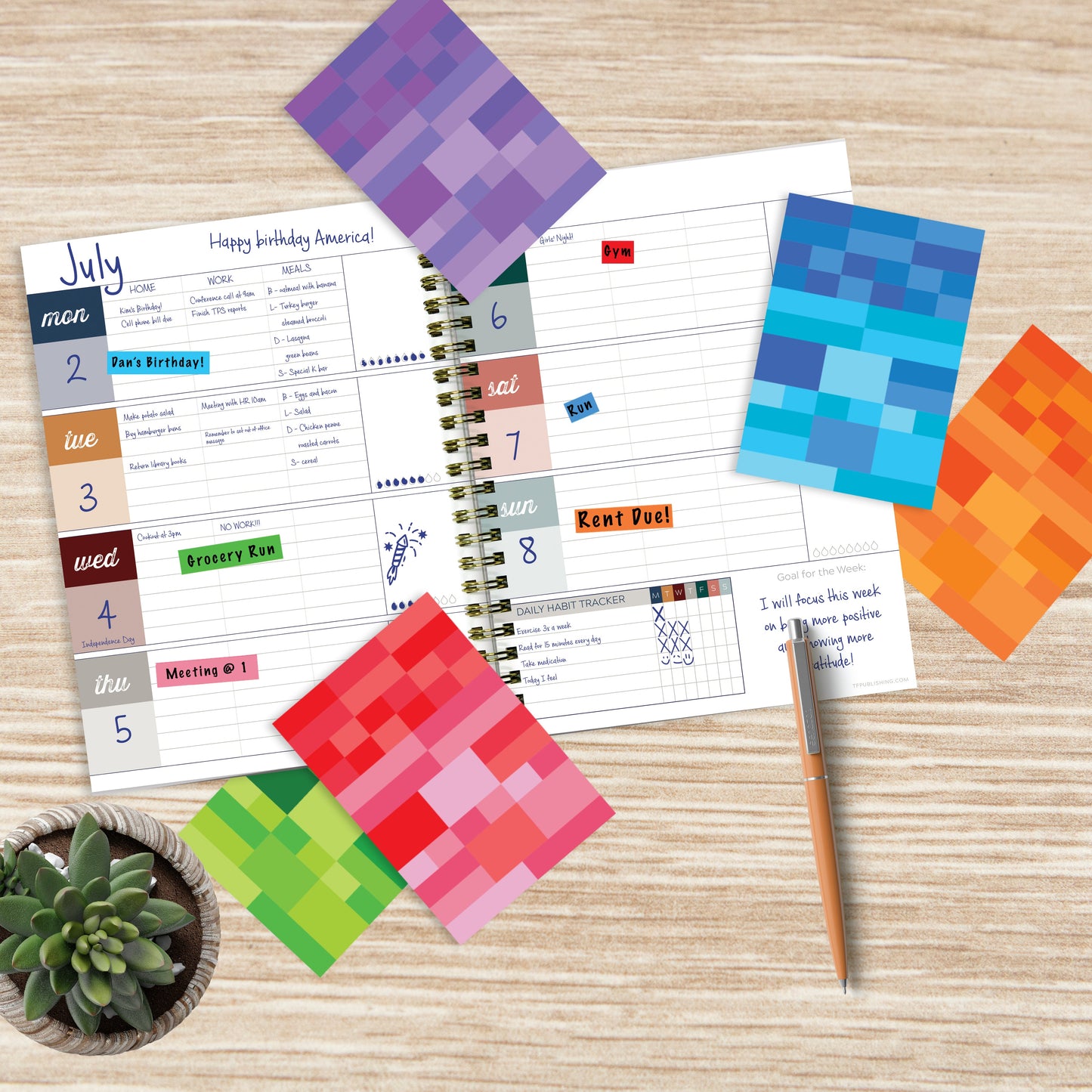 Rainbow Write-on Planner Color Coded Stickers