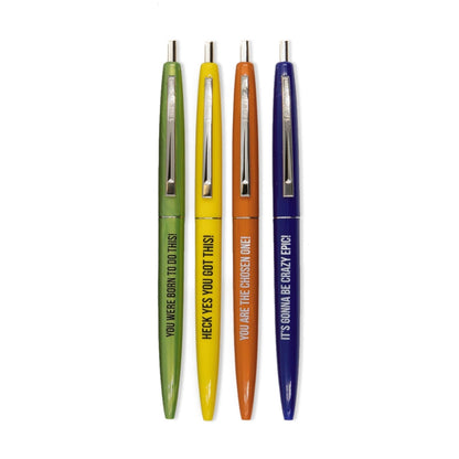 Ridiculously Motivational Pen Set of 4 in Multicolor by The Bullish Store