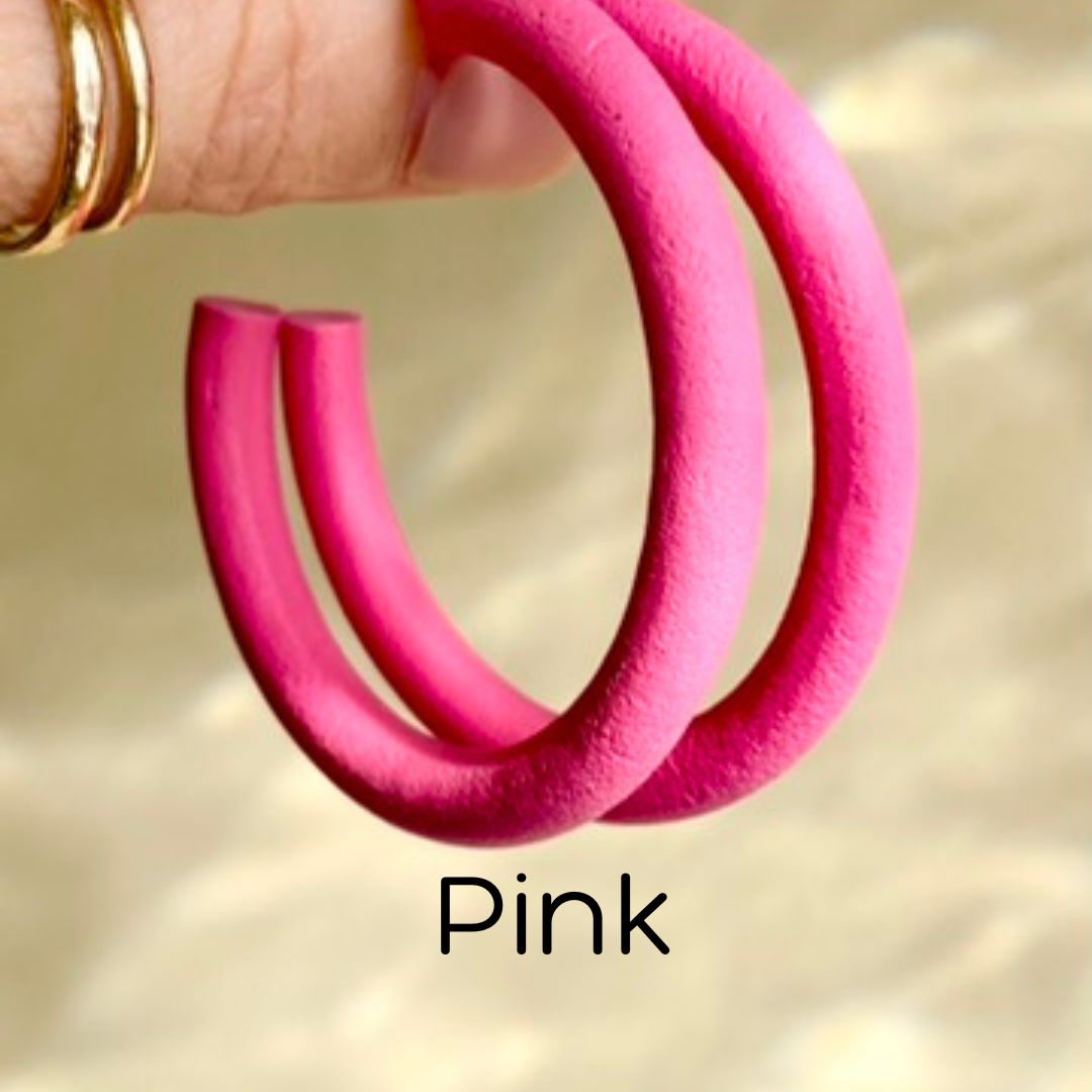 Round Hoops  | Pick Your Size | Handcrafted Polymer Clay Earrings