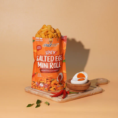 SPICY SALTED EGG MINI ROLL CHIP - 90 grams