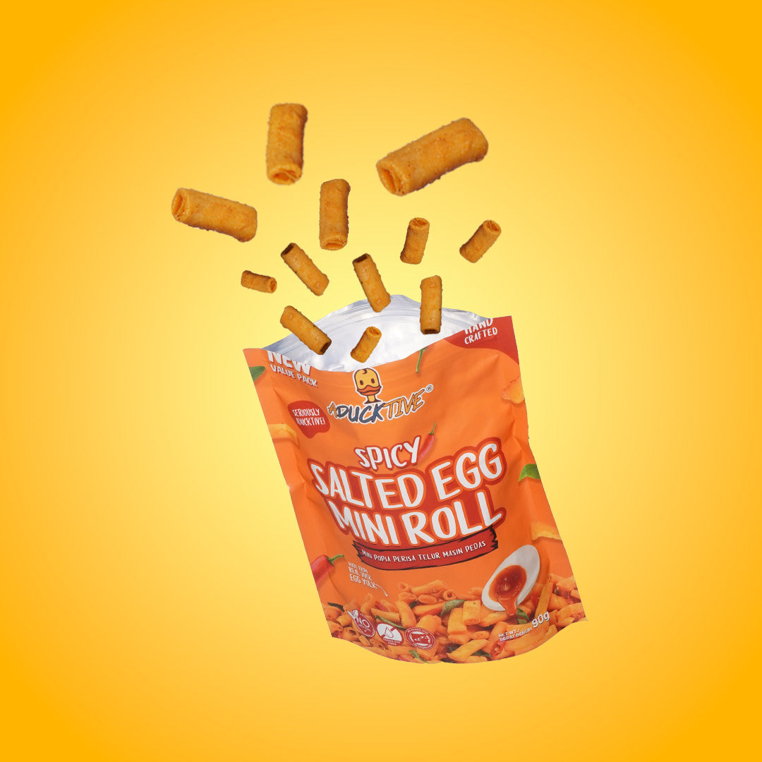 SPICY SALTED EGG MINI ROLL CHIP - 90 grams