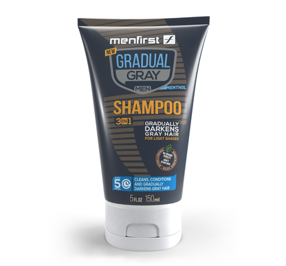 Menfirst Gradual Gray - 3-in-1 Shampoo - Natural Darkening Formula - 1 Pack - 5 Oz Each