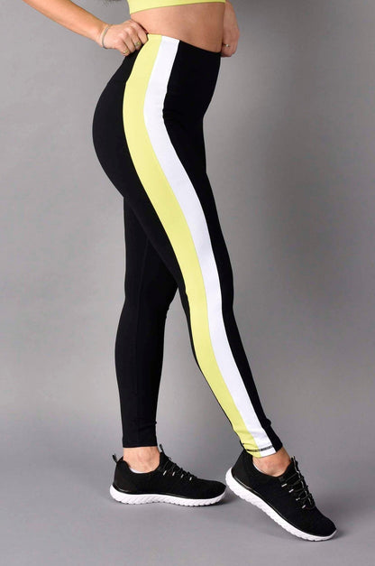 High Rise Matte Luxe Full Length Legging in Black Neon