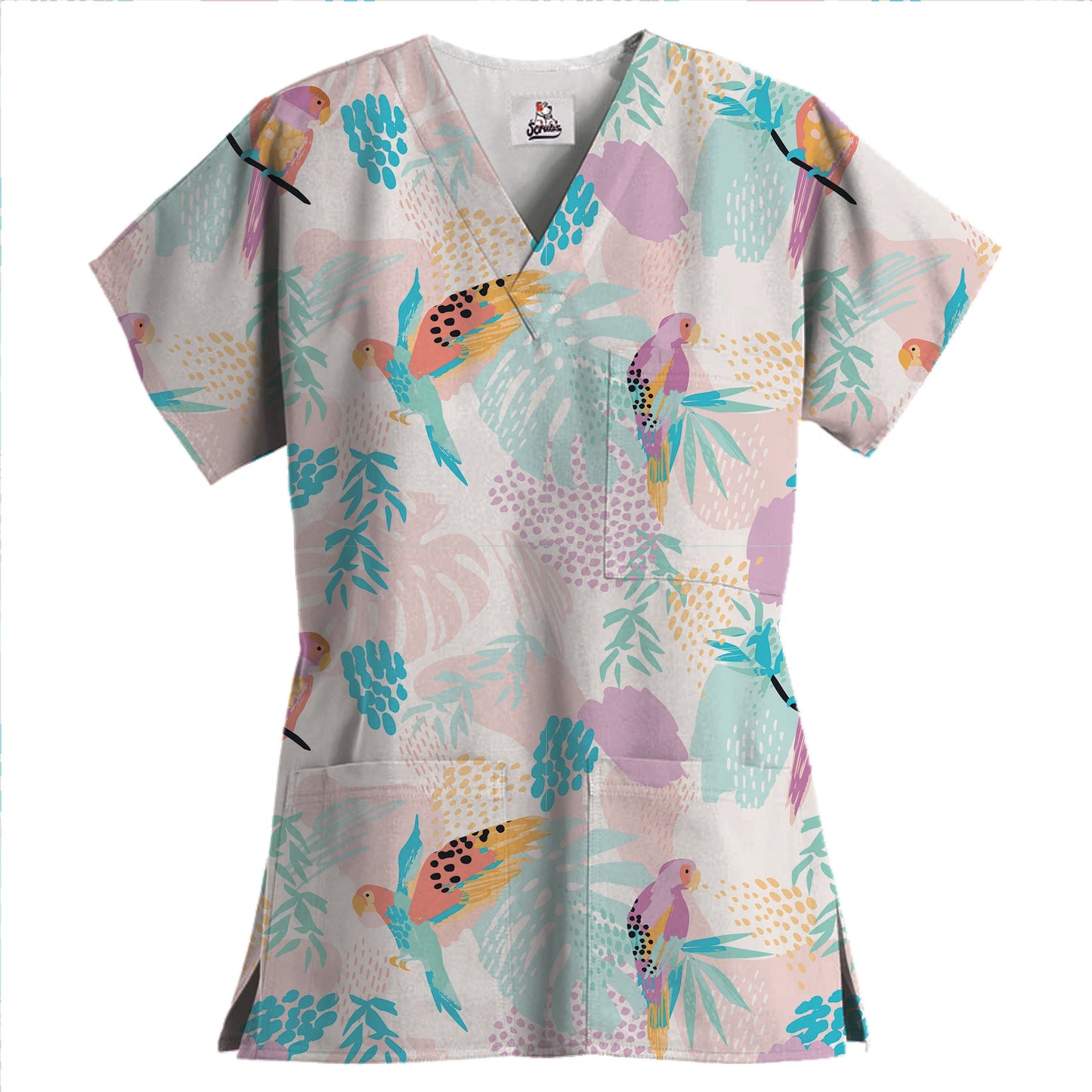 Rainforest Collection Unisex 3 Pocket V-Neck Top