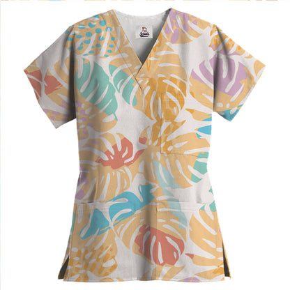 Rainforest Collection Unisex 3 Pocket V-Neck Top