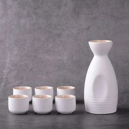 Ceramic Japanese Sake Set | 1 Pot & 6 Cups