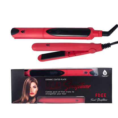 Professional Salon Quality Flat Iron Hair Straightener With A Free Travel Straightener