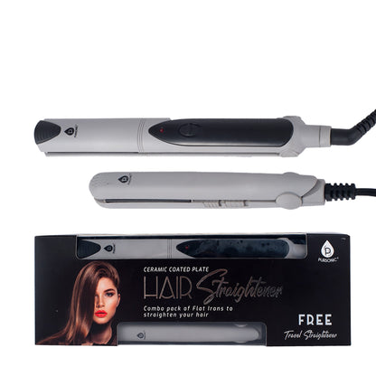 Professional Salon Quality Flat Iron Hair Straightener With A Free Travel Straightener