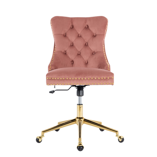 Velvet Upholstered Tufted Button  Office Chair