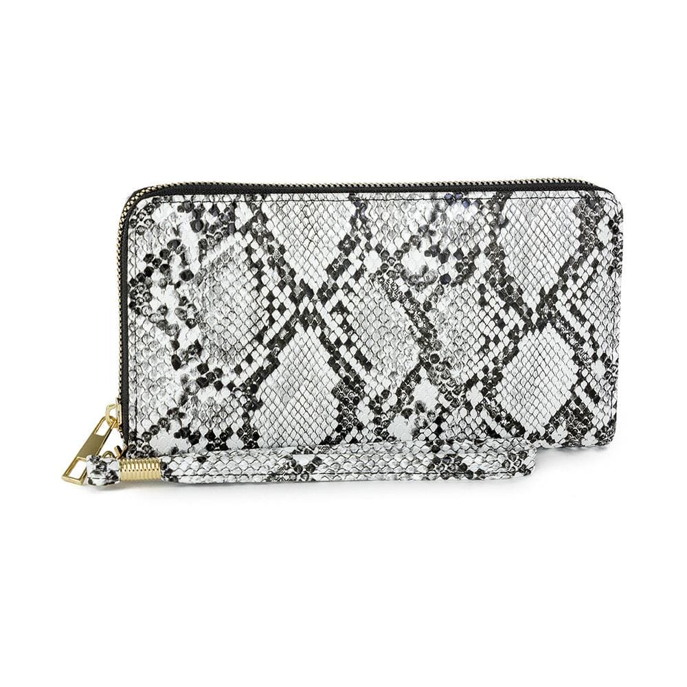 Rebecca & Rifka Vegan Snakeskin Leather Single Zip Wallet