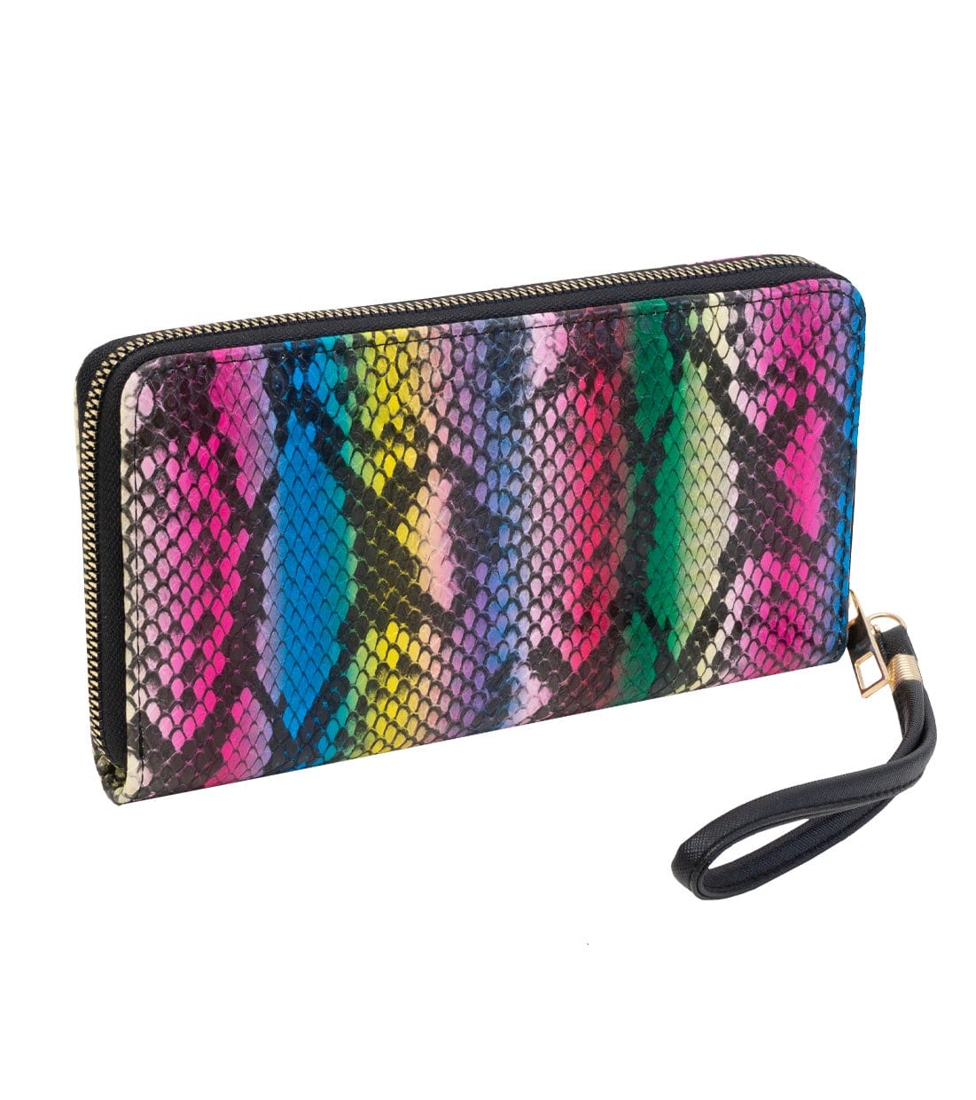 Rebecca & Rifka Zipper Back Vegan Python Snakeskin Leather Zip Around Wallet