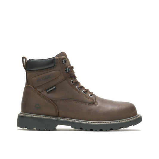 WOLVERINE W10633-EW FLOORHAND WP ST 6'' MN'S (Extra Wide) Dark Brown Leather Work Boots