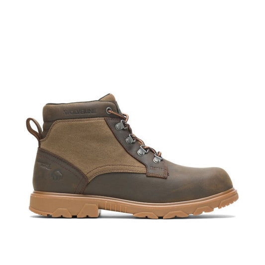 WOLVERINE W880200-EW DRUMMOND WP MN'S (Extra Wide) Coffee Leather/Canvas Work Boots