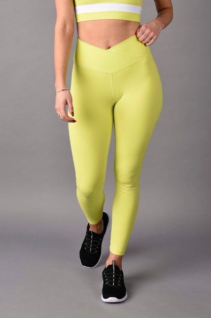 High Rise Matte Luxe Crossover 7/8 Legging in Neon