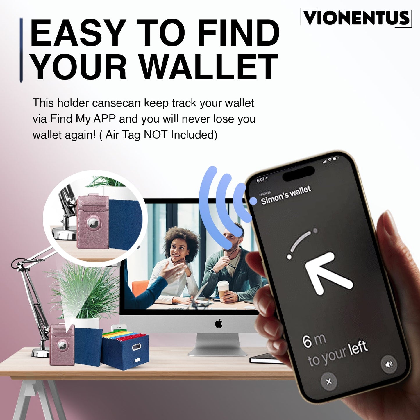 Women's AirTag Wallet : Deluxe Smart VN300