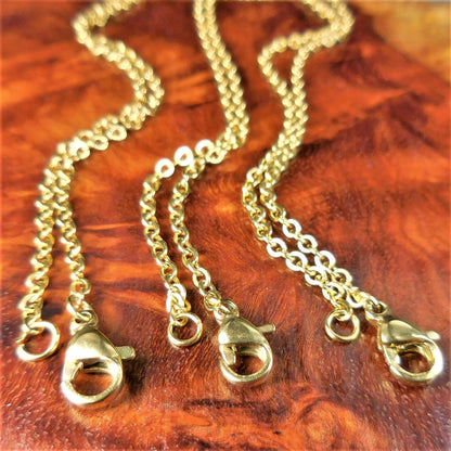 Stainless Steel Necklace Chains Gold  - 316 Grade Link Chain - Lobster Claw Clasp