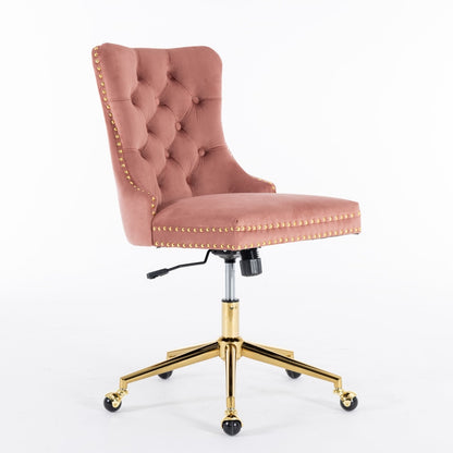 Velvet Upholstered Tufted Button  Office Chair