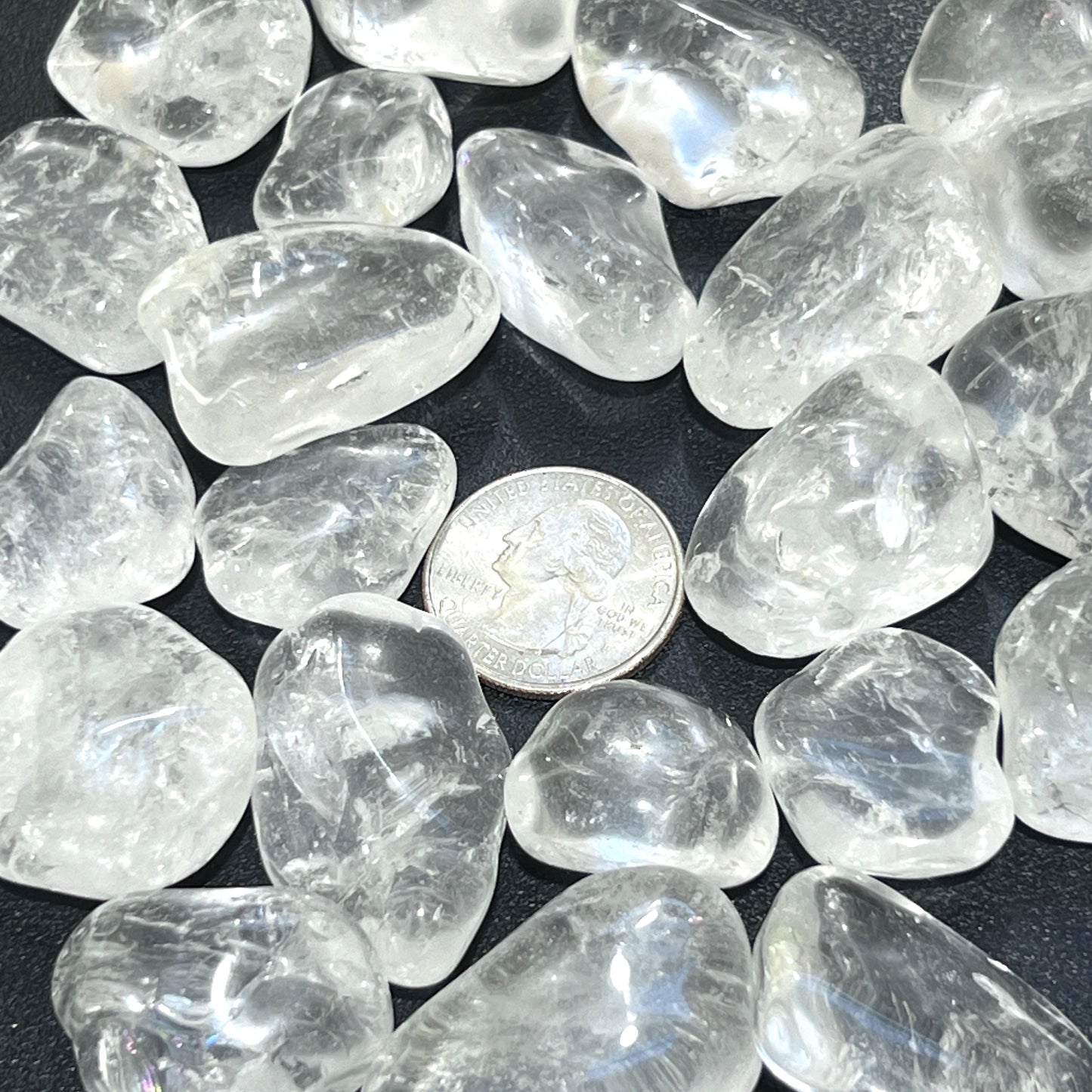 Clear Quartz Crystal Tumbled (3 Pcs) Polished Stones Gemstones