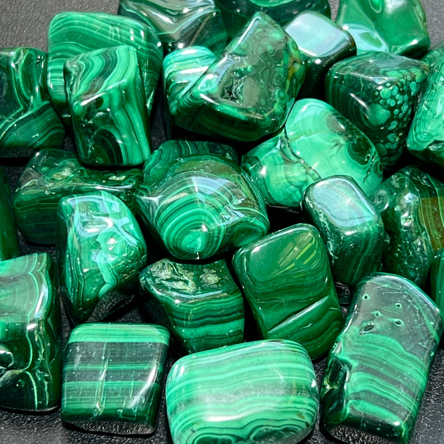 Malachite Tumbled (1 LB) One Pound Bulk Wholesale Lot Polished Natural Gemstones Healing Crystals And Stones