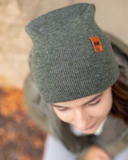 NEW HAAKWEAR Theta-Stitch Cuffed Beanie - Designed and Made in USA (Patent Pending Design) - Forest Green