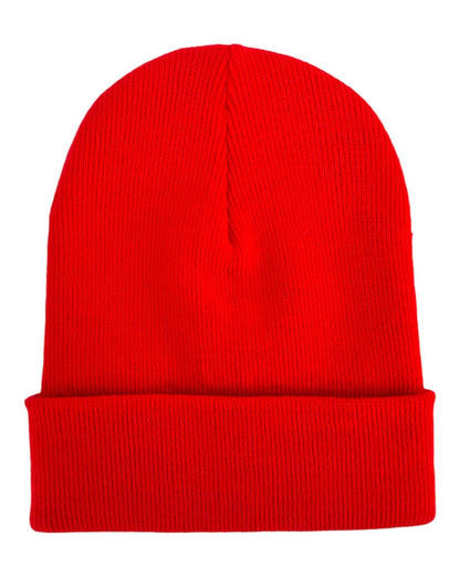 HAAKWEAR Knit Cuffed Beanie - Scarlet Red, Made in USA