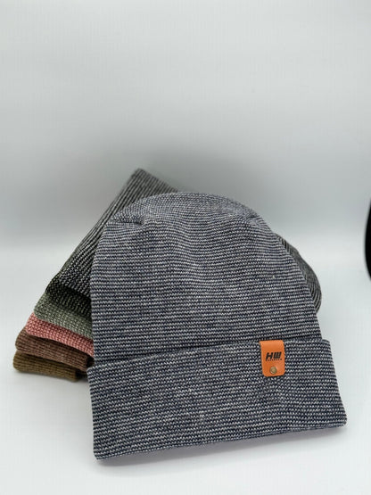 HW6132 Haakwear Theta Stitch Fusion Cuffed Beanie (Patent Pending Design)-Gray/Blue, Made in USA