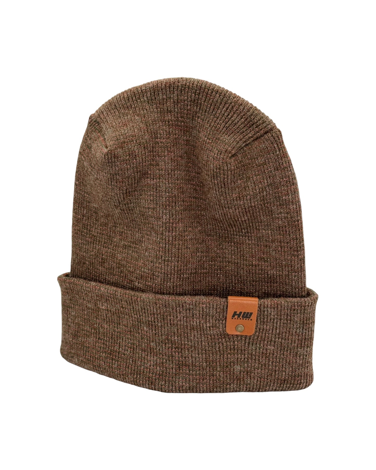 HW6132 Haakwear Theta Stitch Fusion Cuffed Beanie (Patent Pending Design)-Green/Burgundy, Made in USA