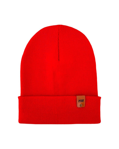 HAAKWEAR Knit Cuffed Beanie - Scarlet Red, Made in USA