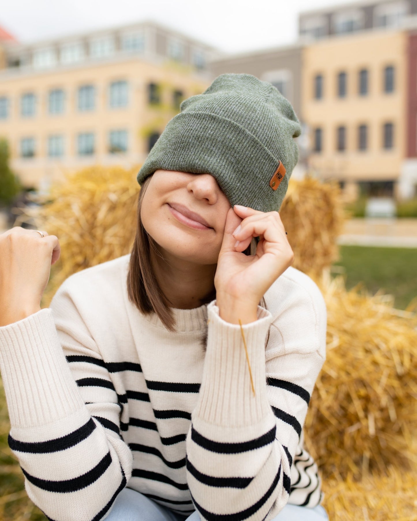 HAAKWEAR Knit Cuffed Beanie - Forest Green, Made in USA