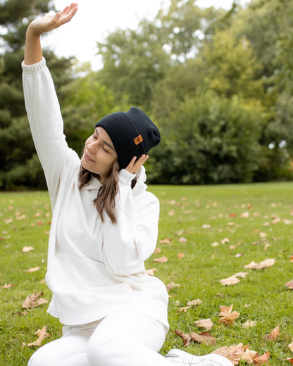 NEW HAAKWEAR Theta-Stitch Cuffed Beanie - Designed and Made in USA (Patent Pending Design) - Charcoal Black