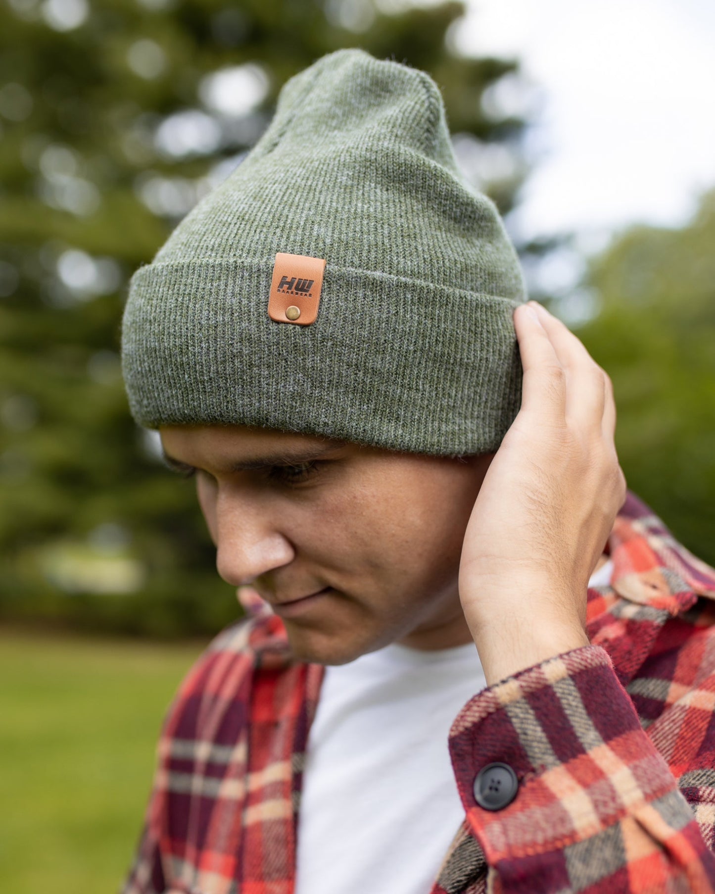 HAAKWEAR Knit Cuffed Beanie - Forest Green, Made in USA