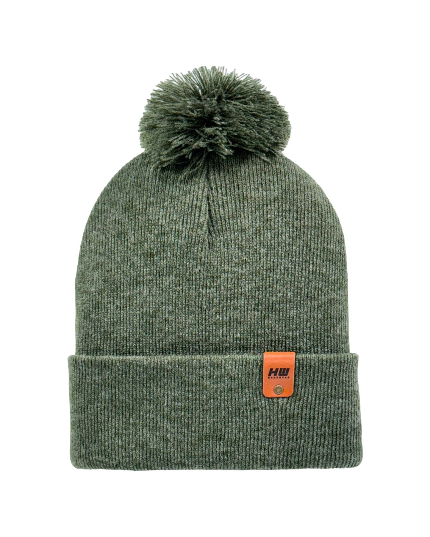 HW6071 HAAKWEAR Pom Pom Beanie - Made in USA - Forest Green