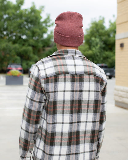 HAAKWEAR Traditional Silent Cuffed Beanie, Rusty Burgundy