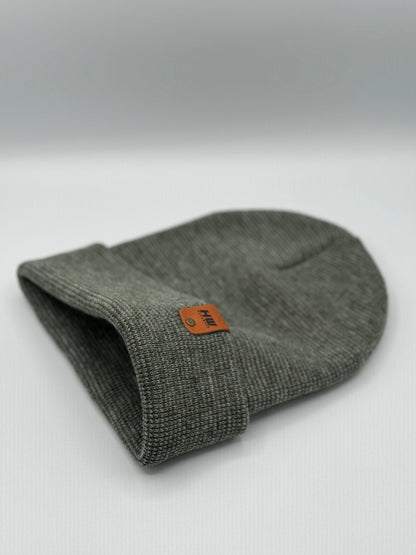 HW6118 HAAKWEAR Traditional Fusion Cuffed Beanie - Gray/Green, Made in USA