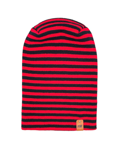 HW6095 HAAKWEAR Theta Stitch RORO Cuffed Beanie (Patent Pending Design)-Black/Red, Made in USA