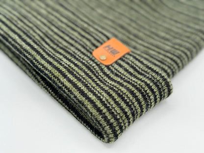 HW6088 HAAKWEAR Traditional Contrast Cuffed Beanie - Green/Black, Made in USA