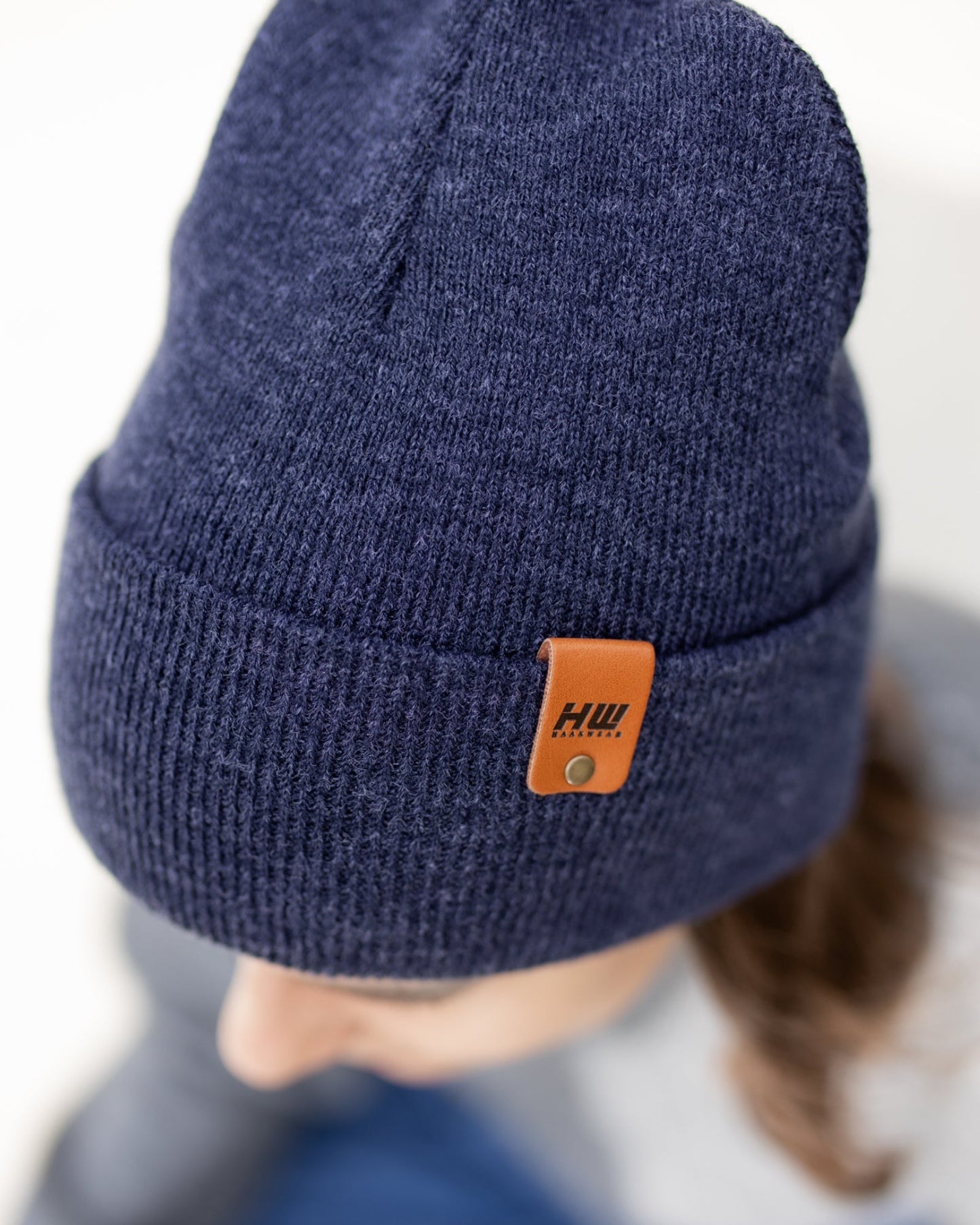 HAAKWEAR Knit Cuffed Beanie - Denim Blue, Made in USA